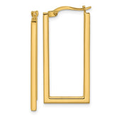 14K Yellow Gold Rectangle Hoop Earrings